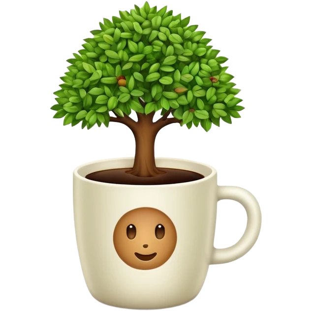 Tree in plain coffee cup emoji
