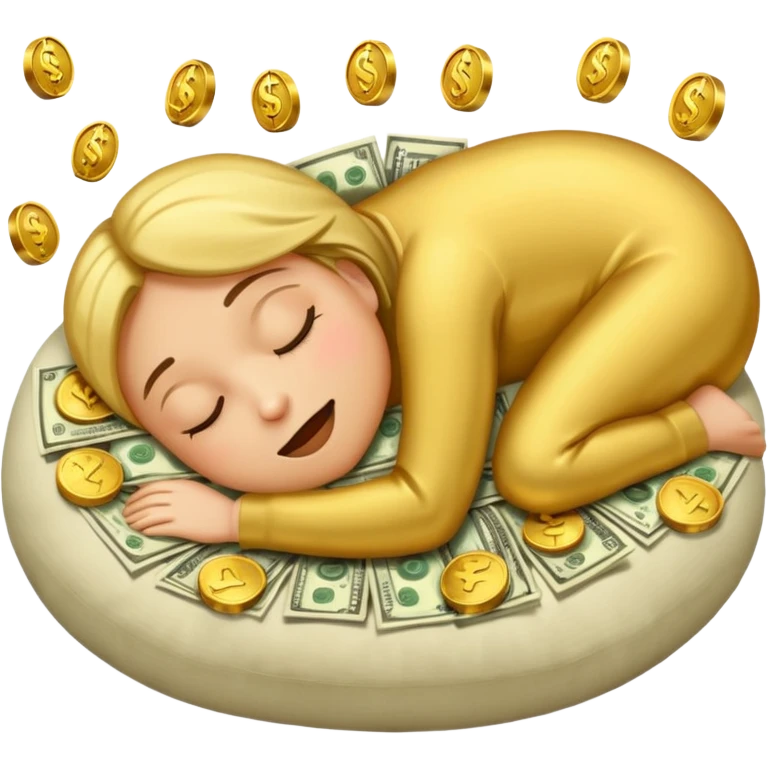 emoji sleeping on a pillow of money😴 emoji