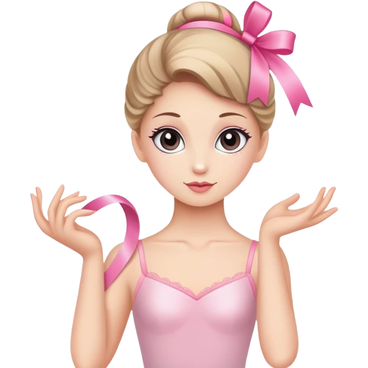 Ballerina with ribbon in pink  emoji