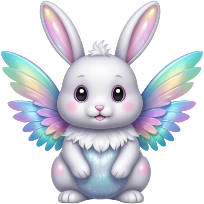 Fairy glitter bunny with Wings  emoji