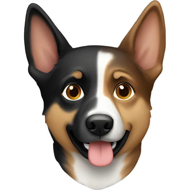 Brown-eyed brunette hugs a German shepherd emoji