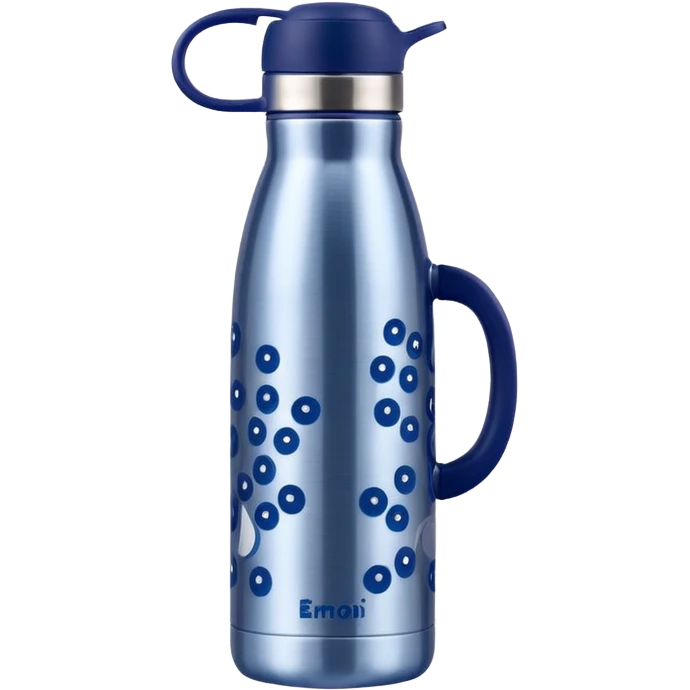 Blueberry patterned thermal water bottle with handle  emoji