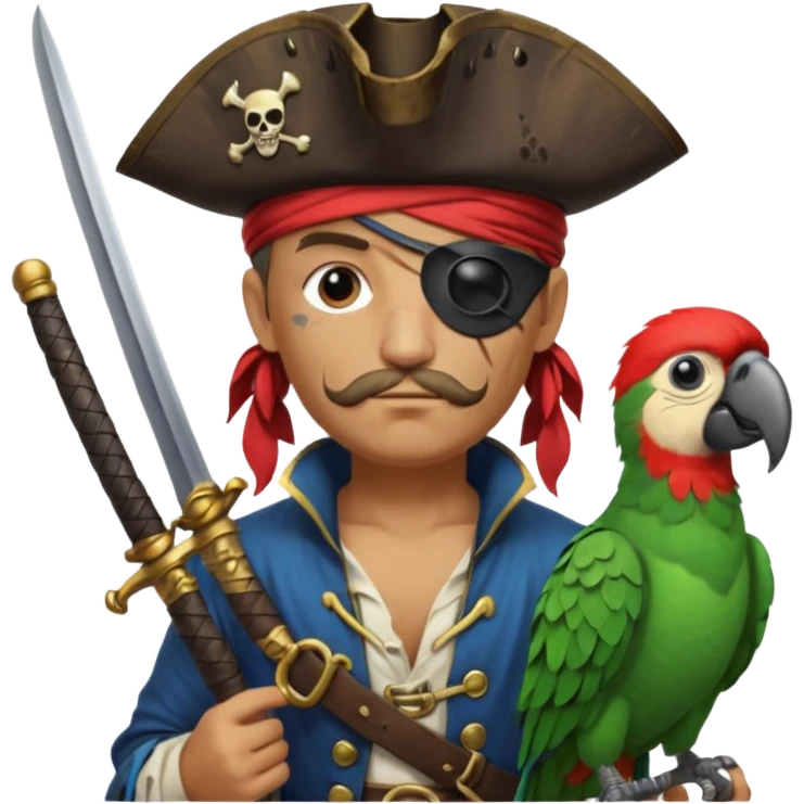 pirate and parrot emoji