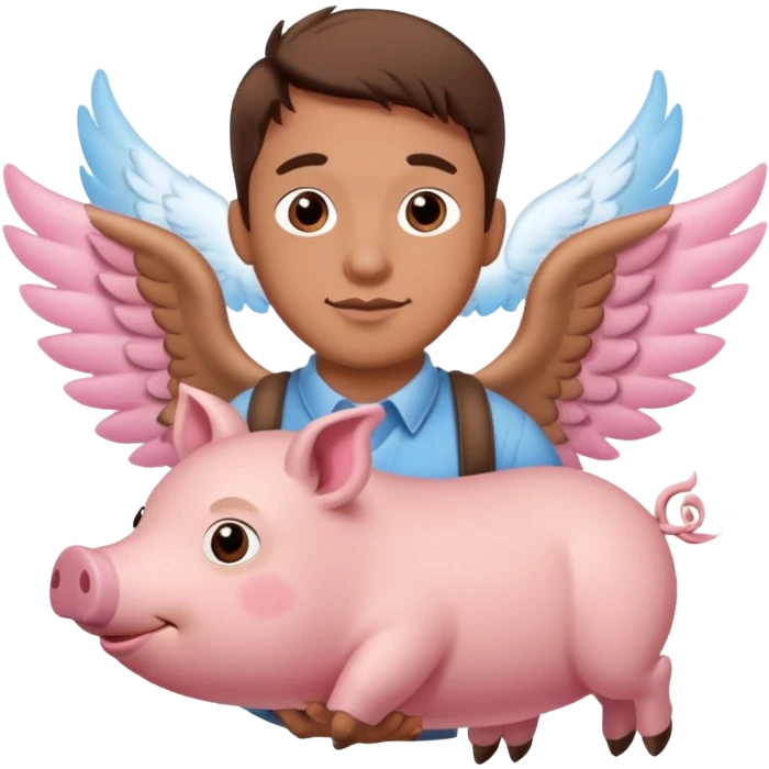 Flying pig with Steve on it emoji