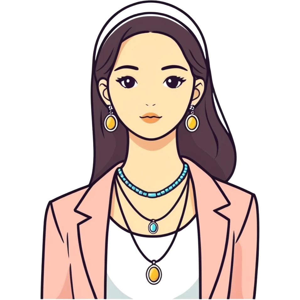 portrait of a girl with jewelry emoji