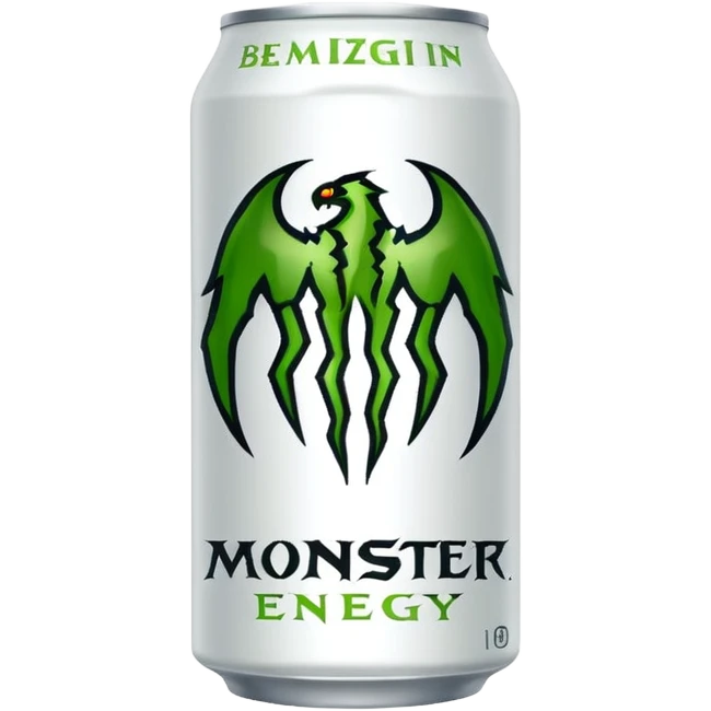   اموجي شعار مونستر بيضاء مشروب طاقة emoji