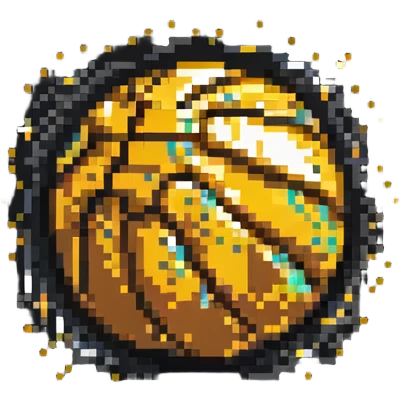 Golden basketball with sparkles emoji