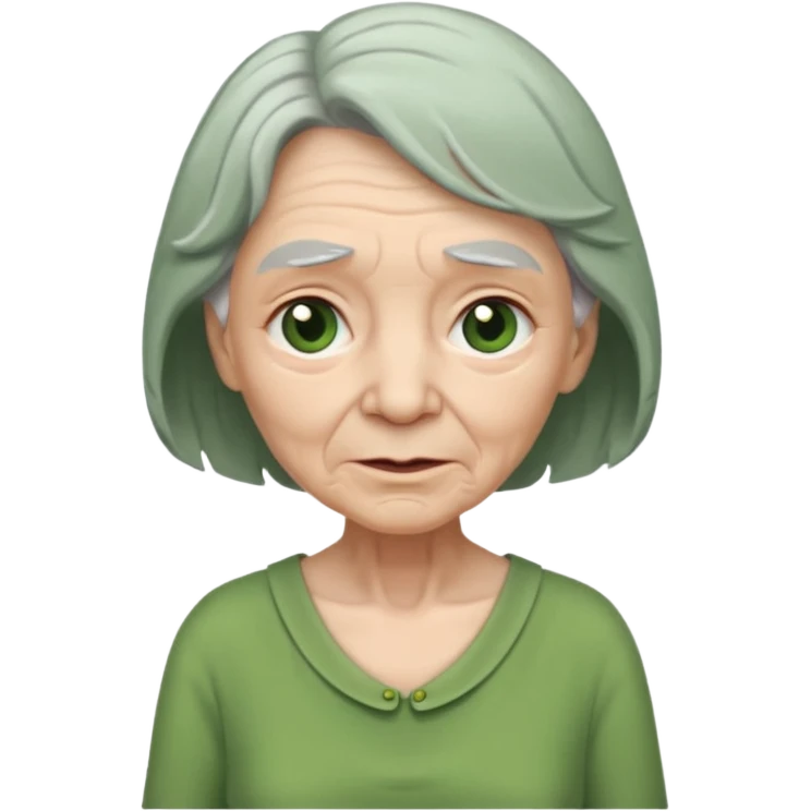 green dress old character. emoji