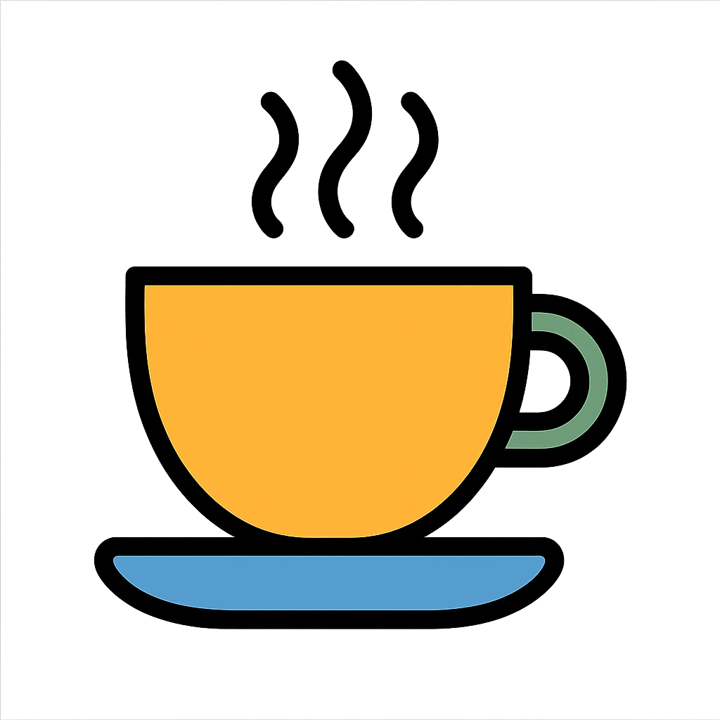 cup of coffee with steam, color icon style emoji
