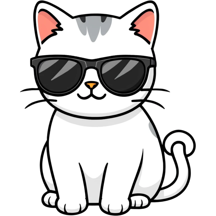 Cat with sunglasses emoji