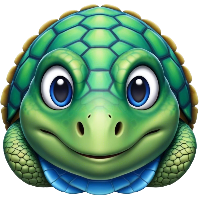 Turtle in blue and green  emoji