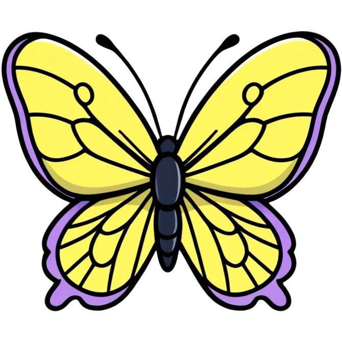 Two colored outlined butterfly emoji