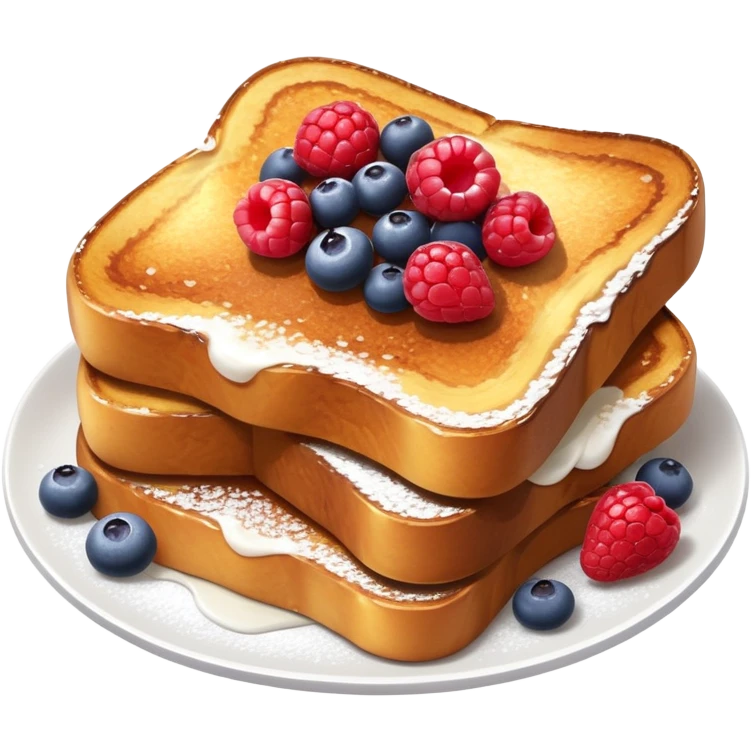 French toast with powdered sugar and berries emoji