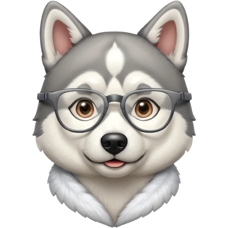 Husky wearing glasses emoji