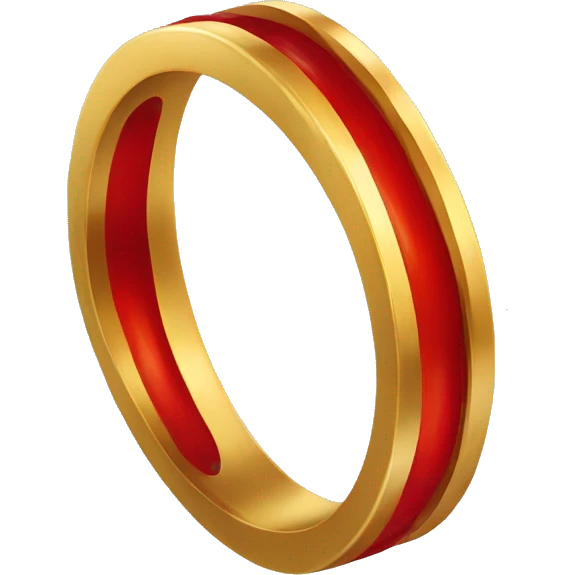 gold ring in red paint emoji