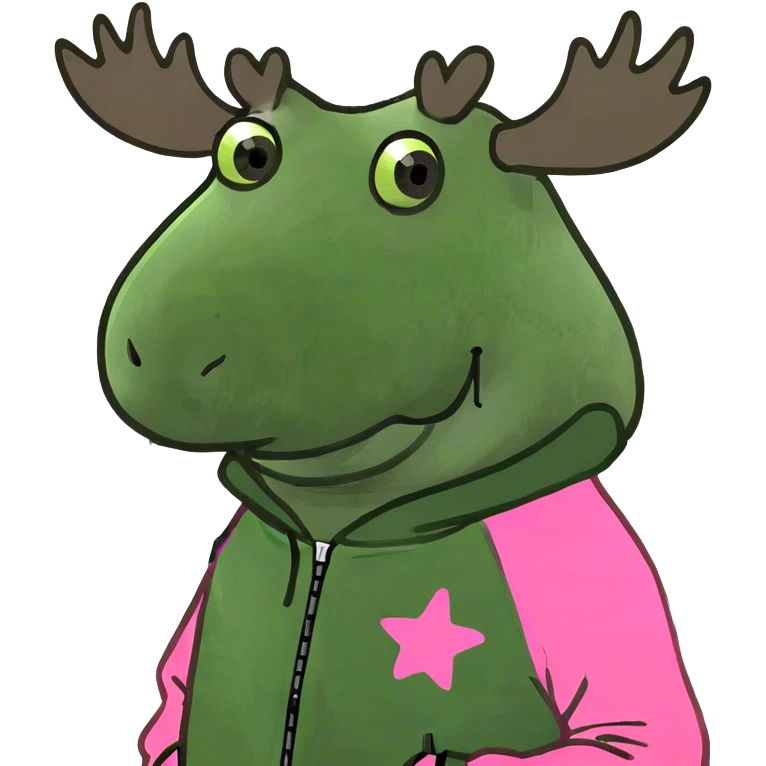 Moose with lashes wearing pink tracksuit  emoji