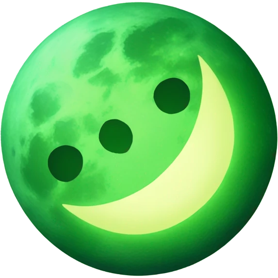 Green moon night emoji