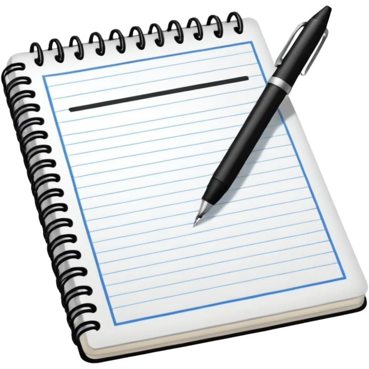 notebook with pen emoji