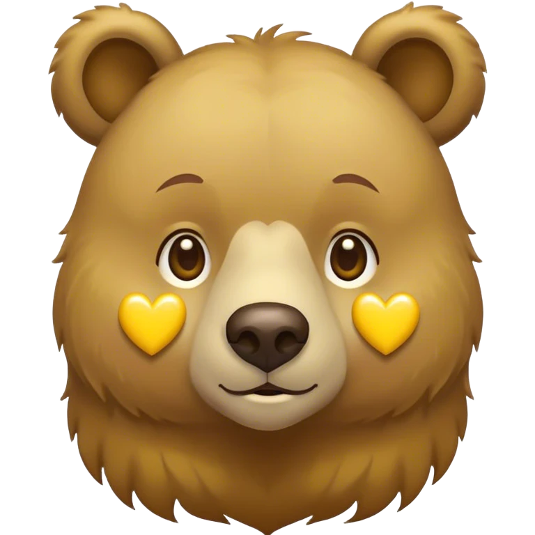 Bear with yellow hearts around the head emoji