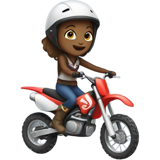 Girl riding a dirt bike emoji