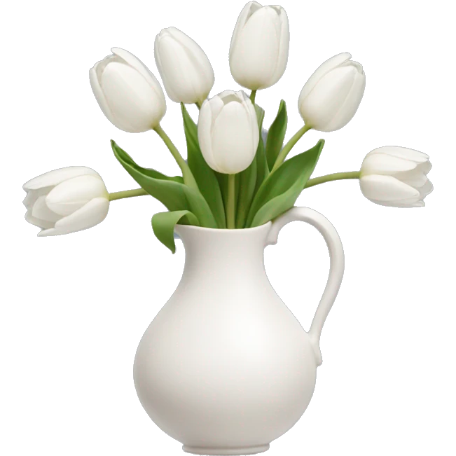 White tulips vase emoji