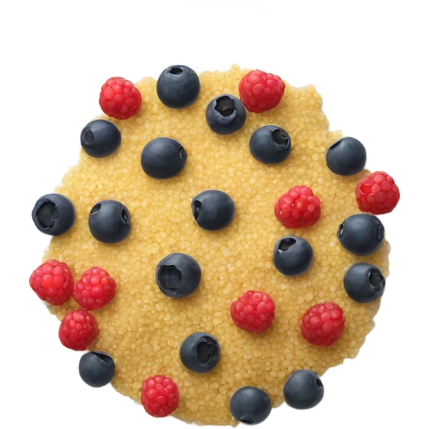 quinoa with berries on a plate emoji