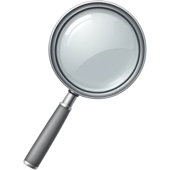 very simple magnifying glass with downward trending line emoji