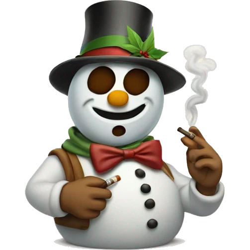 Snow man smoking cigar emoji