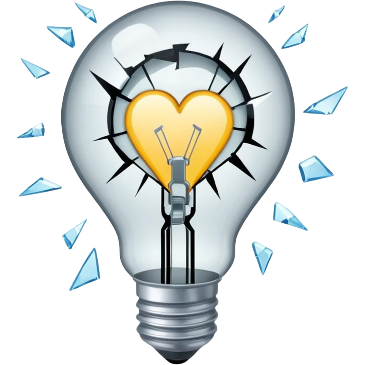 a broken light bulb is like a broken heart emoji