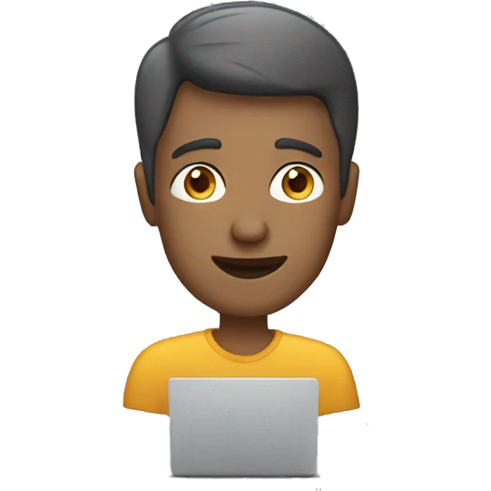 man useing laptop emoji