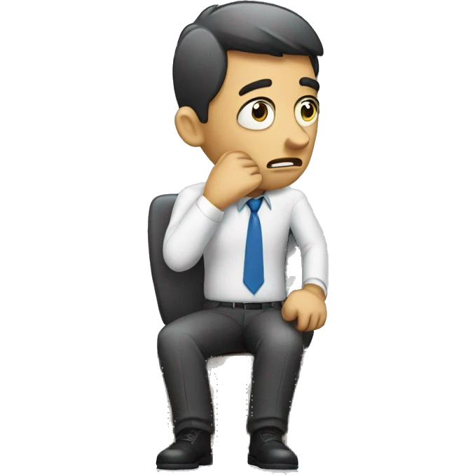 stressed business man waiting for call emoji