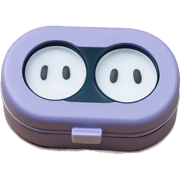 dual compartment screw-top prescription contact lens case emoji