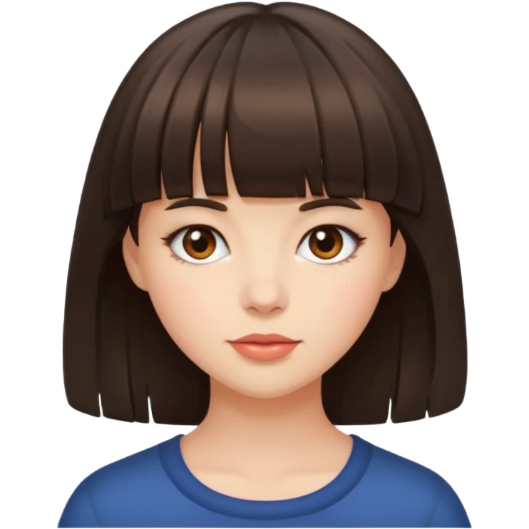 Brunette girl with bangs  emoji