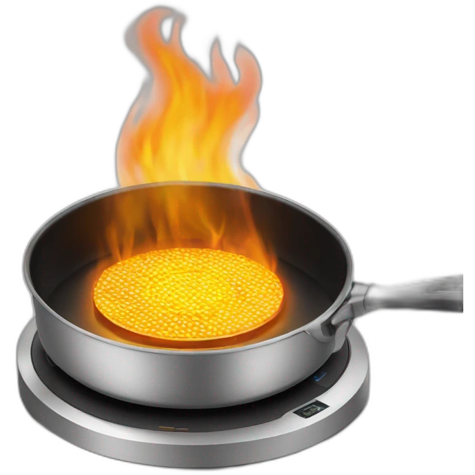 intel flaming microprocessor in a frying pan emoji