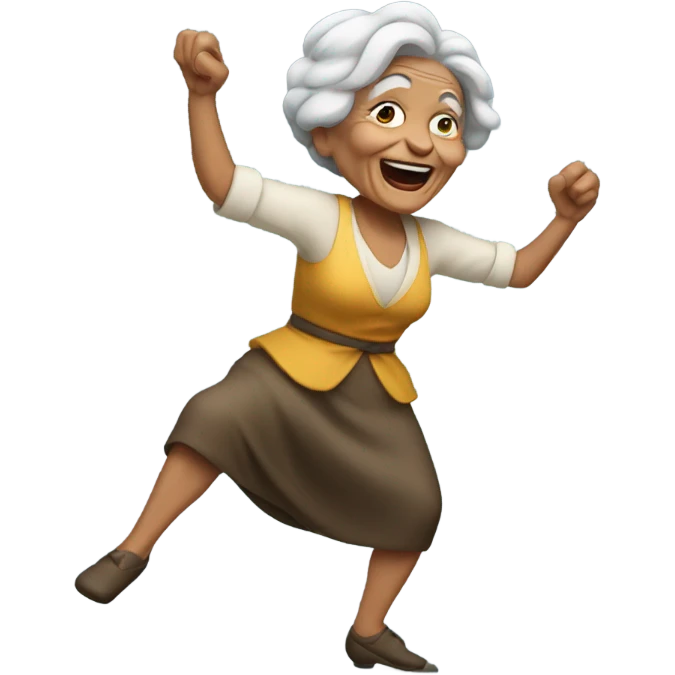 Dancing old woman  emoji