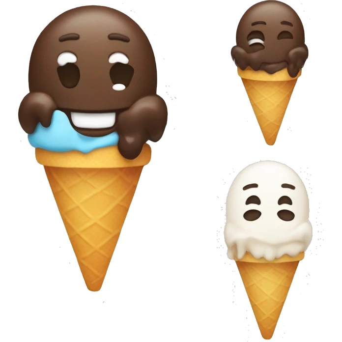 Mono sonriendo con un helado  emoji