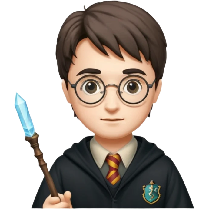 Harry Potter with a wand emoji