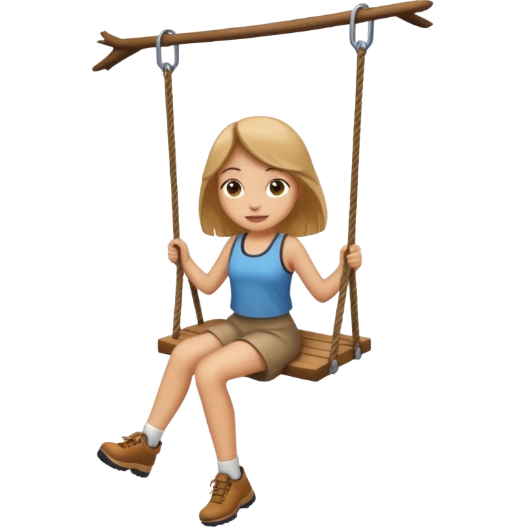 swing hike light brown girl  emoji