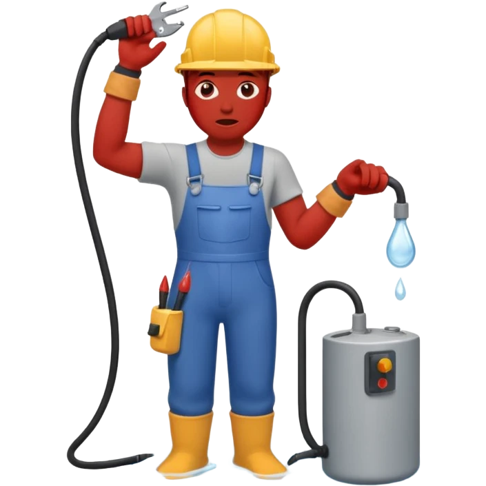 full bady red electrshn filing hot water  emoji