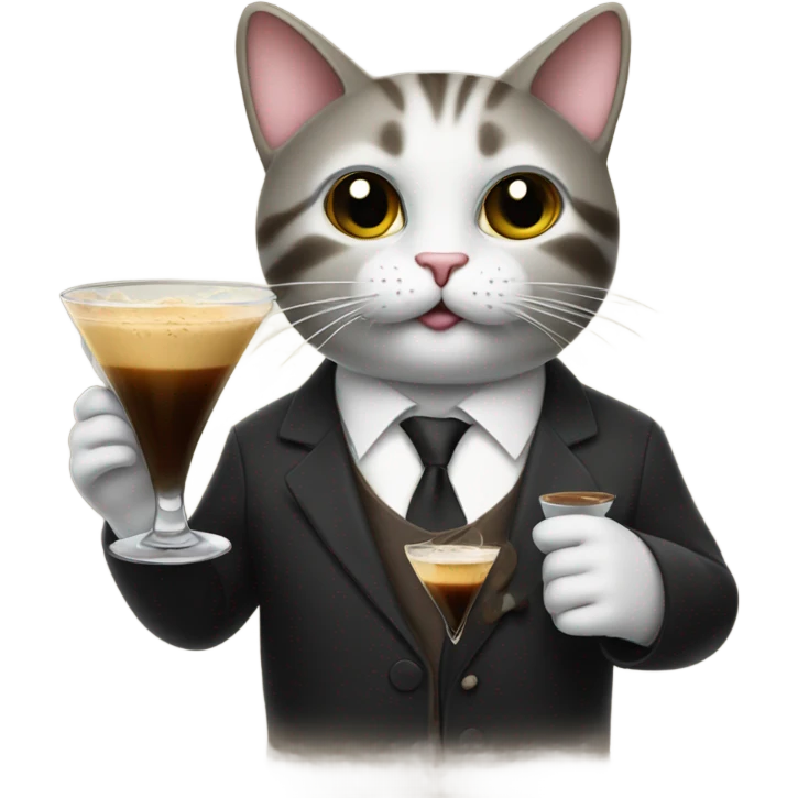Cat holding an espresso martini  emoji