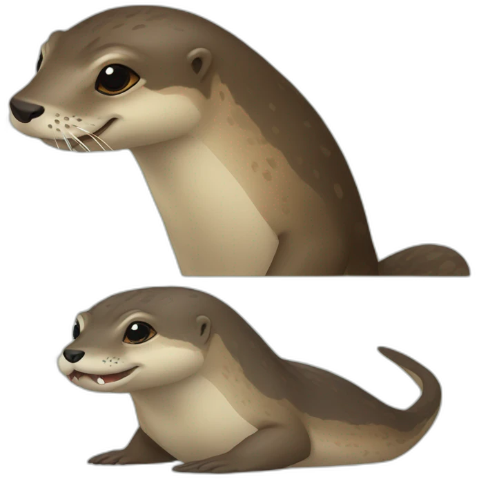Loutre sur tortue emoji