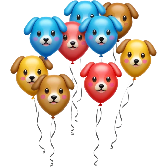 dog shaped flying balloons emoji