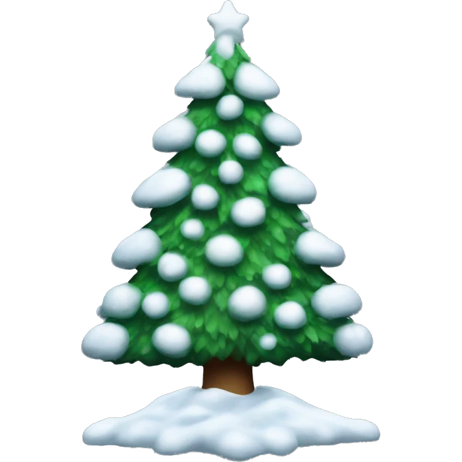 Christmas tree with snow emoji