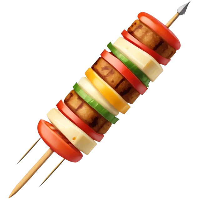one skewer shish kebab, edible and tasty emoji