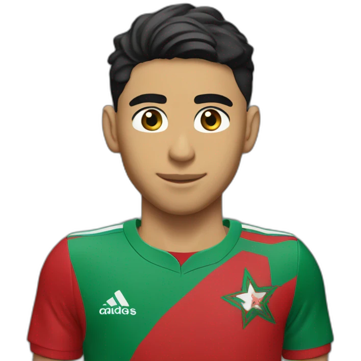 Achraf Hakimi with the morocco jersey emoji