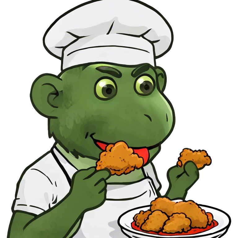 Monkey eating fried chicken  emoji