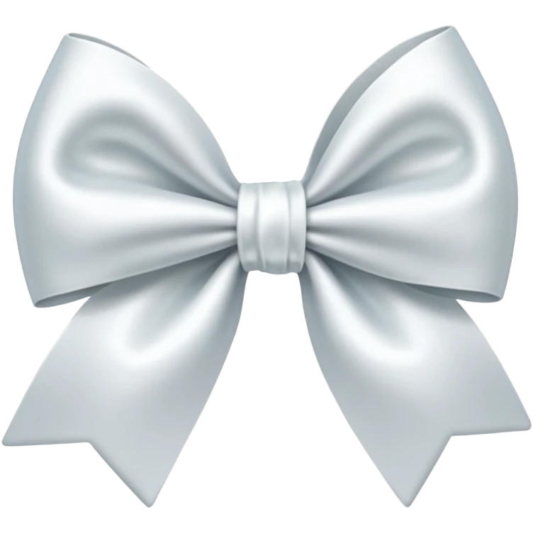 white satin bow, soft and puffy emoji