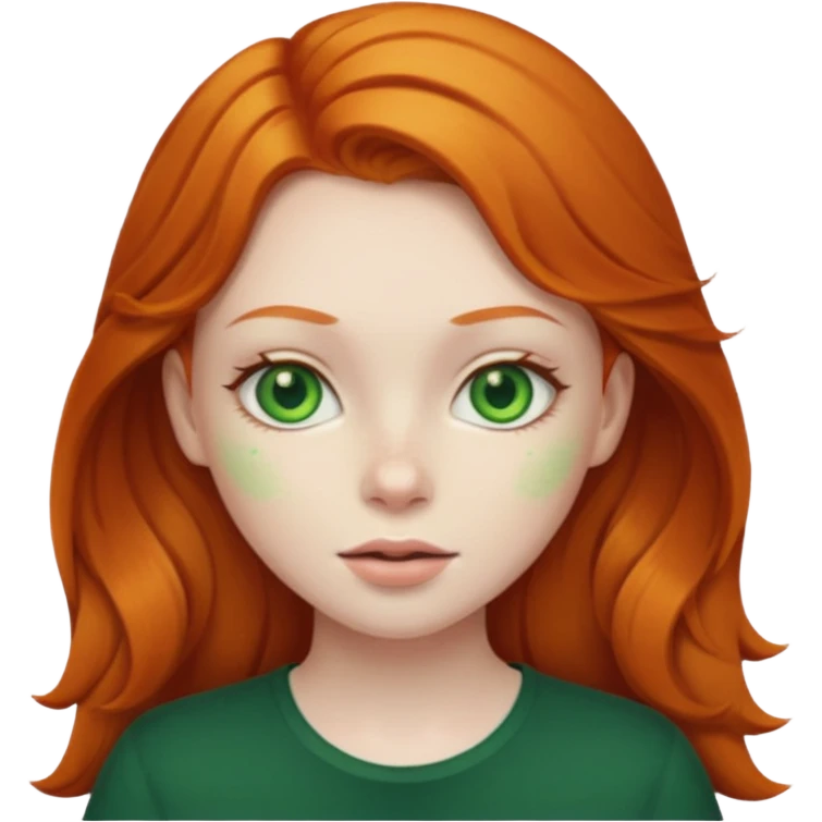 Ginger girl with green eyes emoji