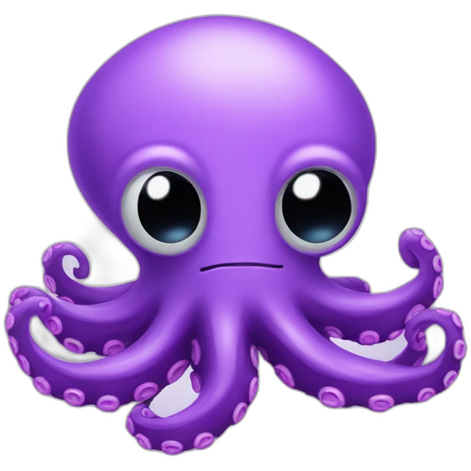 Cute purple Octopus with a computer emoji