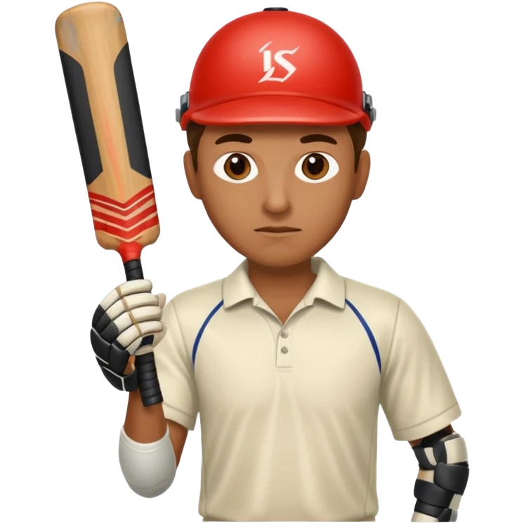 A man hitting a cricket ball with bat emoji
